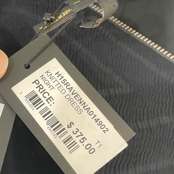 MAJE {S} Mini Dress Ravenna Chevron Illusion Night Blue NWT - Picture 5 of 6